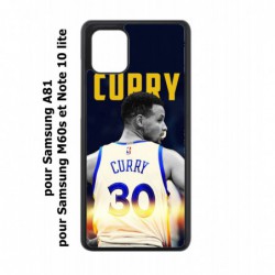Coque noire pour Samsung Galaxy Note 10 lite Stephen Curry Golden State Warriors Basket 30