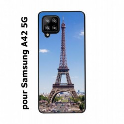 Coque noire pour Samsung Galaxy A42 5G Tour Eiffel Paris France