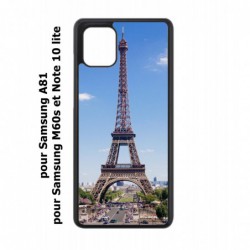 Coque noire pour Samsung Galaxy A81 Tour Eiffel Paris France