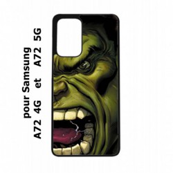 Coque noire pour Samsung Galaxy A72 Monstre Vert Hulk Hurlant