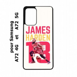 Coque noire pour Samsung Galaxy A72 star Basket James Harden 13 Rockets de Houston