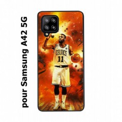 Coque noire pour Samsung Galaxy A42 5G star Basket Kyrie Irving 11 Nets de Brooklyn
