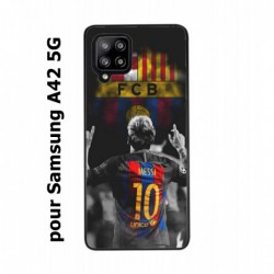 Coque noire pour Samsung Galaxy A42 5G Lionel Messi 10 FC Barcelone Foot