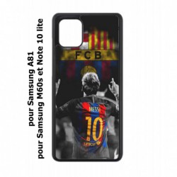 Coque noire pour Samsung Galaxy A81 Lionel Messi 10 FC Barcelone Foot