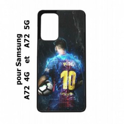 Coque noire pour Samsung Galaxy A72 Lionel Messi FC Barcelone Foot
