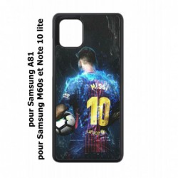 Coque noire pour Samsung Galaxy A81 Lionel Messi FC Barcelone Foot
