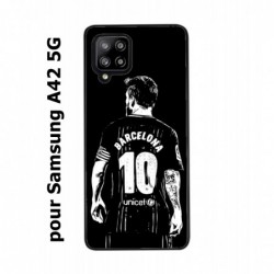 Coque noire pour Samsung Galaxy A42 5G Lionel Messi FC Barcelone Foot