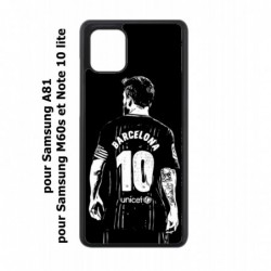 Coque noire pour Samsung Galaxy A81 Lionel Messi FC Barcelone Foot