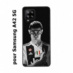 Coque noire pour Samsung Galaxy A42 5G Cristiano Ronaldo Club Foot Turin