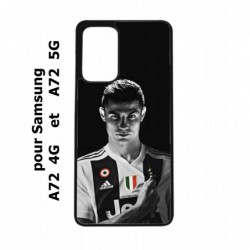 Coque noire pour Samsung Galaxy A72 Cristiano Ronaldo Club Foot Turin