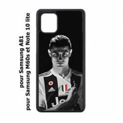 Coque noire pour Samsung Galaxy M60s Cristiano Ronaldo Club Foot Turin