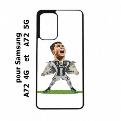 Coque noire pour Samsung Galaxy A72 Cristiano Ronaldo club foot Turin Football - Ronaldo super héros