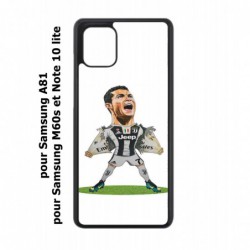 Coque noire pour Samsung Galaxy M60s Cristiano Ronaldo club foot Turin Football - Ronaldo super héros