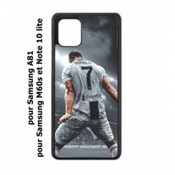 Coque noire pour Samsung Galaxy M60s Cristiano Ronaldo club foot Turin Football stade