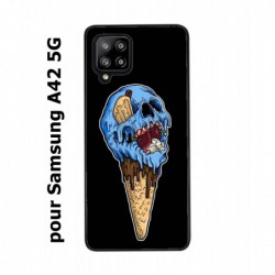 Coque noire pour Samsung Galaxy A42 5G Ice Skull - Crâne Glace - Cône Crâne - skull art