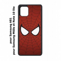 Coque noire pour Samsung Galaxy Note 10 lite les yeux de Spiderman - Spiderman Eyes - toile Spiderman