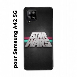Coque noire pour Samsung Galaxy A42 5G logo Stars Wars fond gris - légende Star Wars