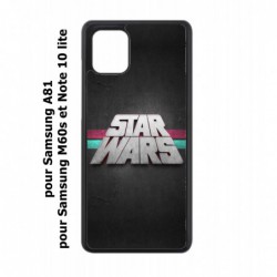 Coque noire pour Samsung Galaxy A81 logo Stars Wars fond gris - légende Star Wars