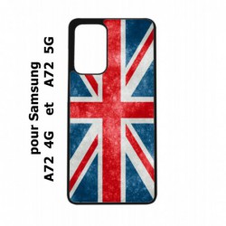 Coque noire pour Samsung Galaxy A72 Drapeau Royaume uni - United Kingdom Flag