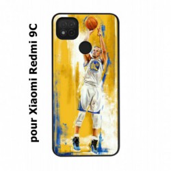 Coque noire pour Xiaomi Redmi 9C Stephen Curry Golden State Warriors Shoot Basket