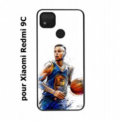 Coque noire pour Xiaomi Redmi 9C Stephen Curry Golden State Warriors dribble Basket