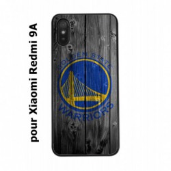Coque noire pour Xiaomi Redmi 9A Stephen Curry emblème Golden State Warriors Basket fond bois
