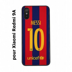 Coque noire pour Xiaomi Redmi 9A maillot 10 Lionel Messi FC Barcelone Foot