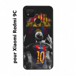 Coque noire pour Xiaomi Redmi 9C Lionel Messi 10 FC Barcelone Foot