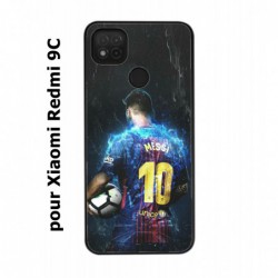 Coque noire pour Xiaomi Redmi 9C Lionel Messi FC Barcelone Foot