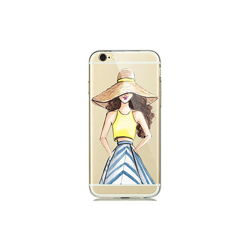 Coque Iphone 5C Intégrale Silicone Transparente Motif Fille/Fashion Illustration/Mode 3