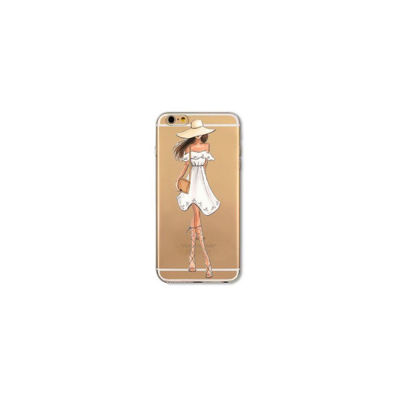 Coque Iphone 5C Silicone Transparente Motif Fille/Fashion Illustration/Mode 6