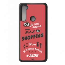 Coque noire pour Xiaomi Redmi 9A ProseCafé© coque Humour : OUI je suis accro au Shopping