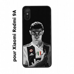 Coque noire pour Xiaomi Redmi 9A Cristiano Ronaldo Club Foot Turin