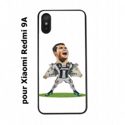 Coque noire pour Xiaomi Redmi 9A Cristiano Ronaldo club foot Turin Football - Ronaldo super héros