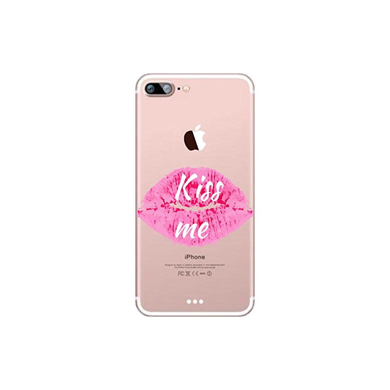 Coque Iphone 5C Silicone Transparente Motif Bisous/Kiss me