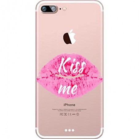 Coque Iphone 5C Silicone Transparente Motif Bisous/Kiss me