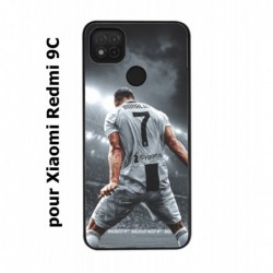 Coque noire pour Xiaomi Redmi 9C Cristiano Ronaldo club foot Turin Football stade