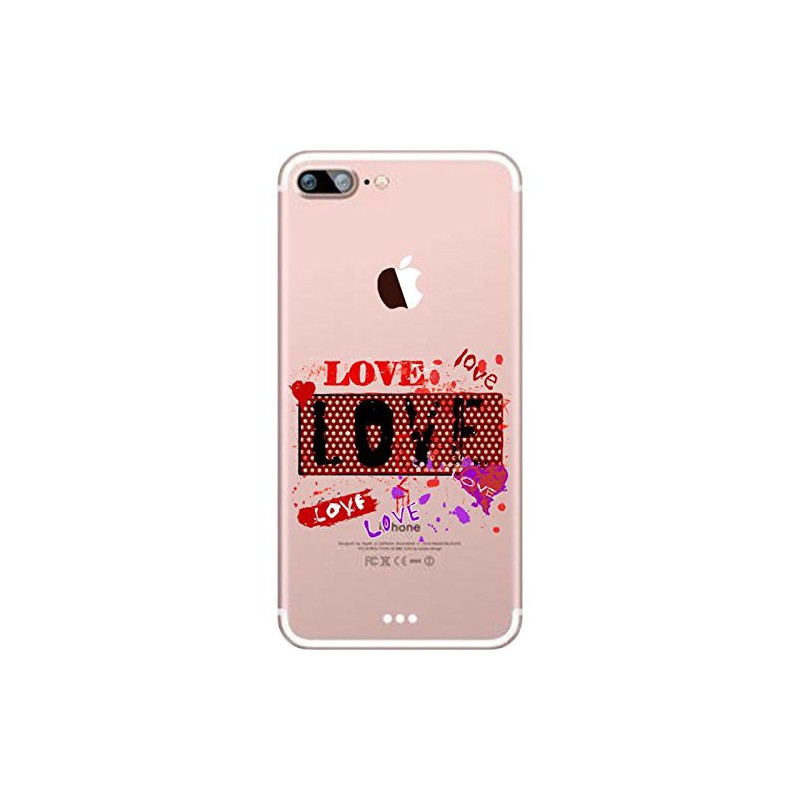 Coque Iphone 5C Silicone Transparente Motif Love Gel-Housse Étui Clair Transparente Ultra Mince