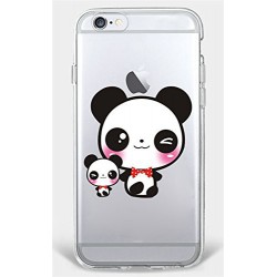 Coque Iphone 5C Silicone Transparente Motif Panda Gel-Housse Étui Clair Transparente Ultra Mince
