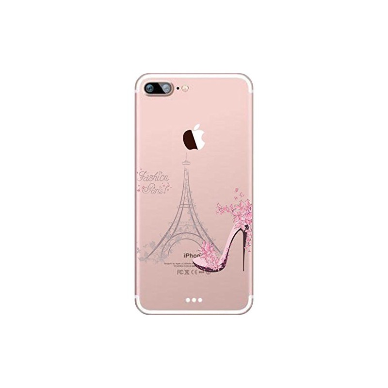Coque Iphone 5C Silicone Transparente Motif Paris/Romantique