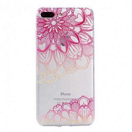 Coque Iphone 5C Silicone Transparente Motif Pattern Design Fleur A2 Gel-Housse Étui Clair Transparente Ultra Mince