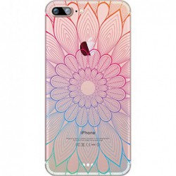 Coque Iphone 5C Silicone Transparente Motif Pattern Design Fleur Couleur Gel-Housse Étui Clair Transparente Ultra Mince