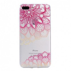 Coque Iphone 5C Silicone Transparente Motif Pattern Design Fleur A2