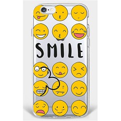 Coque Iphone 5C Silicone Transparente Motif Smile/Emoji/Smiley SE9 Gel-Housse Étui Clair Transparente Ultra Mince