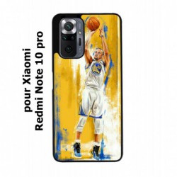 Coque noire pour Xiaomi Redmi Note 10 PRO Stephen Curry Golden State Warriors Shoot Basket