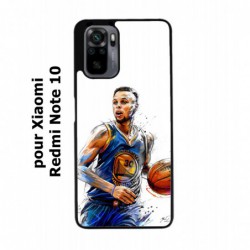 Coque noire pour Xiaomi Redmi Note 10 Stephen Curry Golden State Warriors dribble Basket
