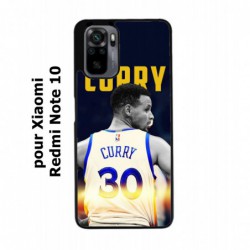 Coque noire pour Xiaomi Redmi Note 10 Stephen Curry Golden State Warriors Basket 30