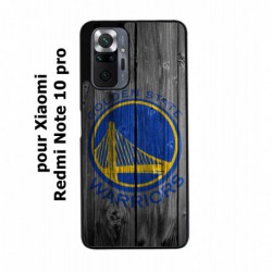 Coque noire pour Xiaomi Redmi Note 10 PRO Stephen Curry emblème Golden State Warriors Basket fond bois
