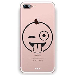 Coque Iphone 5C Silicone Transparente Motif Emoji/Emoticone SE8 Gel-Housse Étui Clair Transparente Ultra Mince