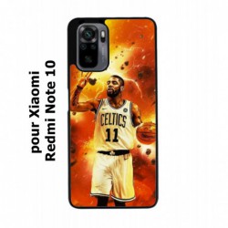 Coque noire pour Xiaomi Redmi Note 10 star Basket Kyrie Irving 11 Nets de Brooklyn